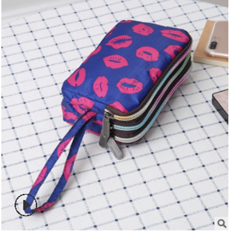 Women Wallet Bag Purse Triple Zipper Clutch Bag Phone Case Organizer Pouch Wallet Card Holder Cover Protection Phone Bag: F