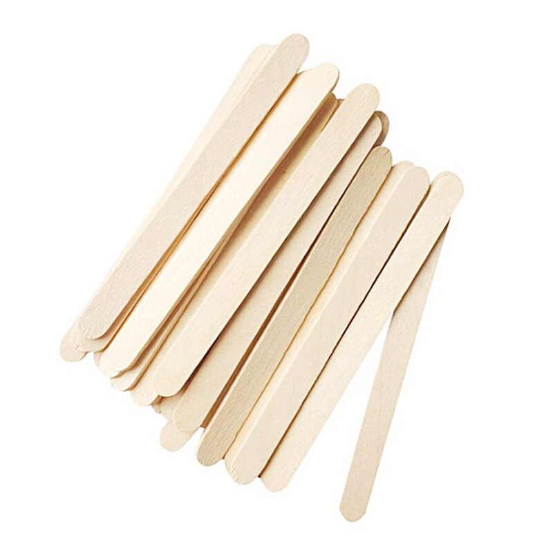 50/100pcs Ice Cream Popsicle Sticks Natural Wooden Sticks Ice Cream Spoon Hand Crafts Art Ice Cream Lolly Cake Tools
