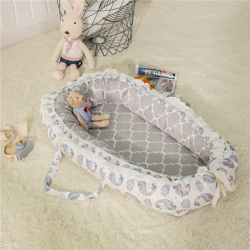 85*50cm Babynest Bett Tragbare Krippe Reise Bett Kleinkind Kleinkind Baumwolle Krippe Wiege Für Neugeborene Baby Kindergarten Tragetasche co Schläfer Bett