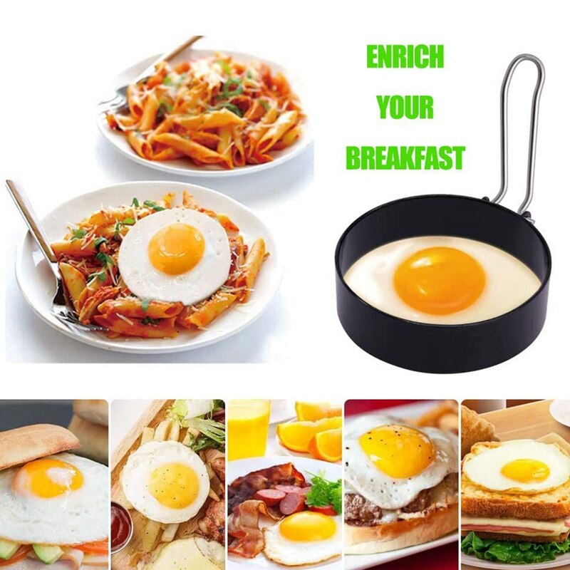 Egg Rings Frying - Round Egg Cooker Rings For Cooking - Non Stick Mold Shaper Circles For Fried Egg Mcmuffin Sandwiches