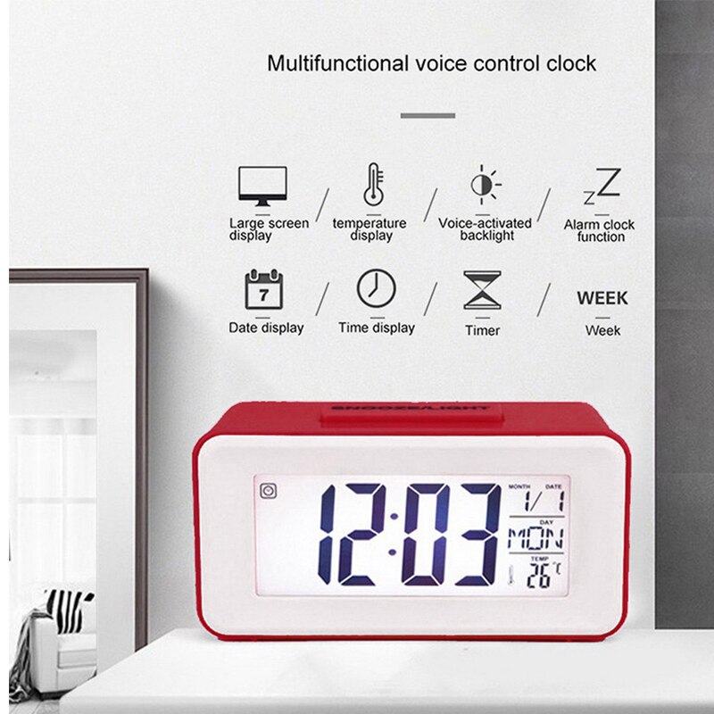 LED Screen Digital Alarm Clock Electric Desktop Table Clock For Home Office Backlight Snooze Data Time Calendar Desk Watch Clock