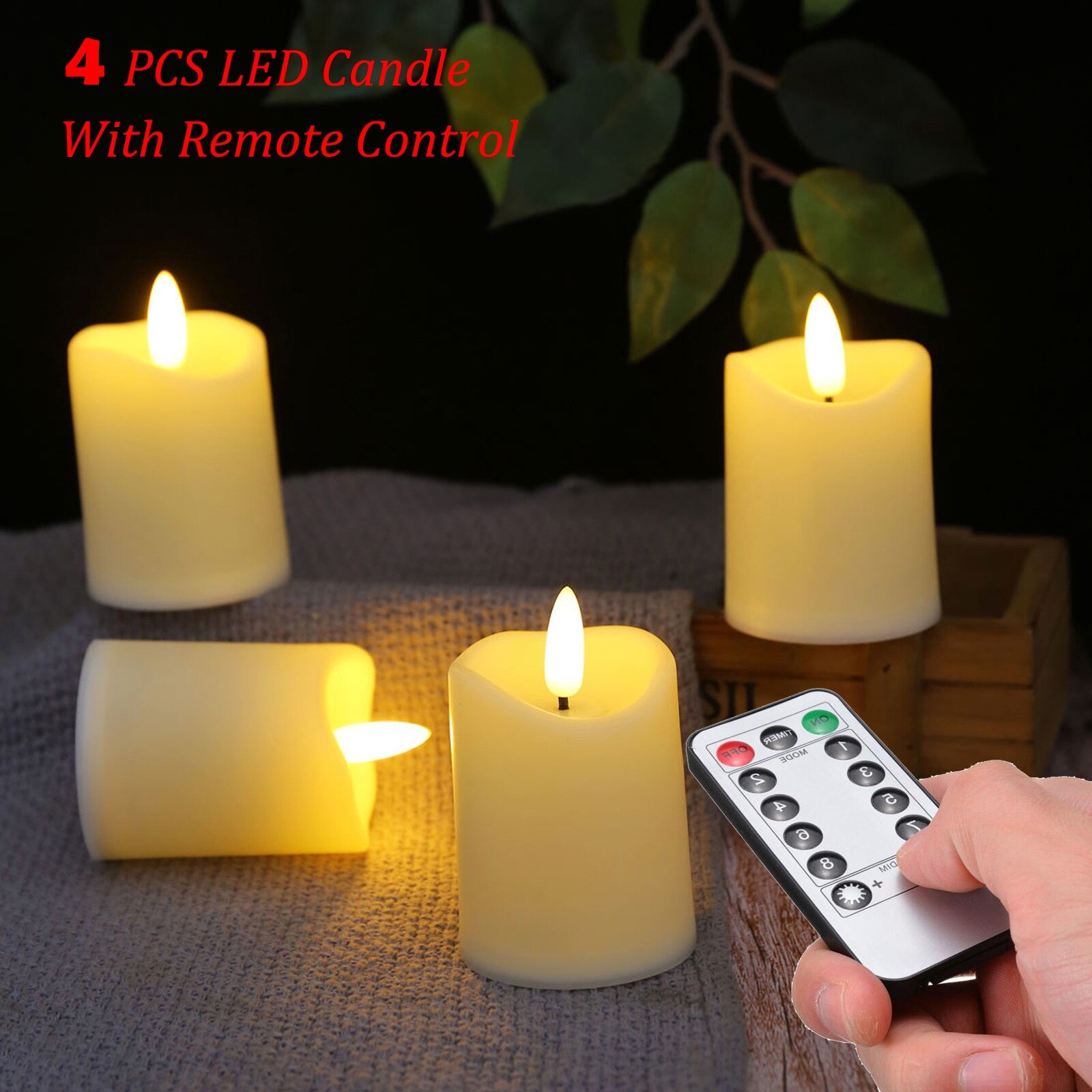 Pack of 6 Remote or Not Remote LED Candles Warm White Led Flameless Candles Battery Operated Moving Wick Tea Light: 4pcs Warm B