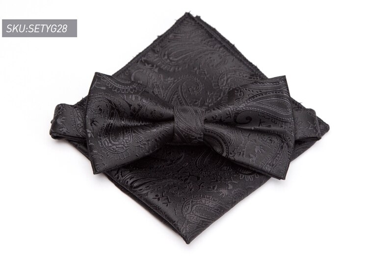 Costume pour hommes à motifs de Paisley | Ensemble noeud papillon ajustable, col, gravata, robe de mariage, fête, Jacquard, papillon: SETYG28