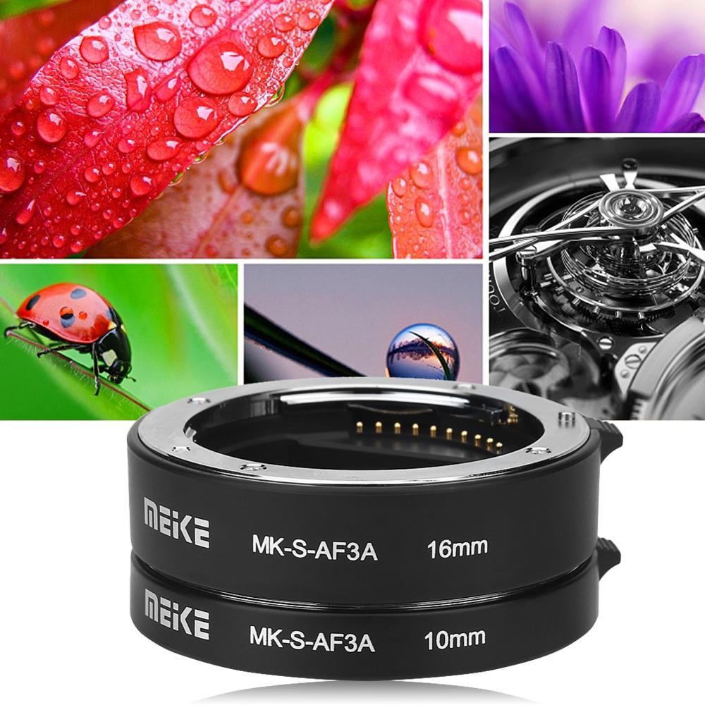 Meike MK-S-AF3A Auto Focus Macro Extension Tube 10mm 16mm for Sony E-Mount FE-Mount A7 NEX-F3 NEX-6 NEX-7 NEX-5T A6300 A6500