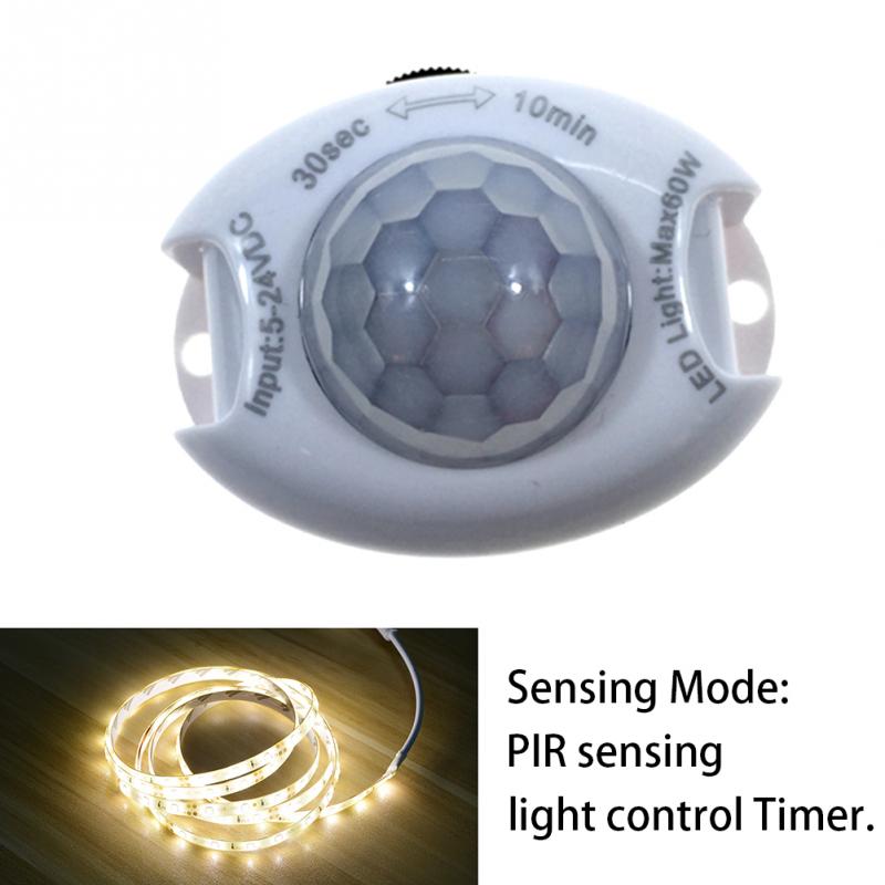 Dc5-24v led lys automatisk tænd/sluk infrarød kropsstrimmel pir led lampe hjemme soveværelse intelligent bevægelsessensor timerkontakt