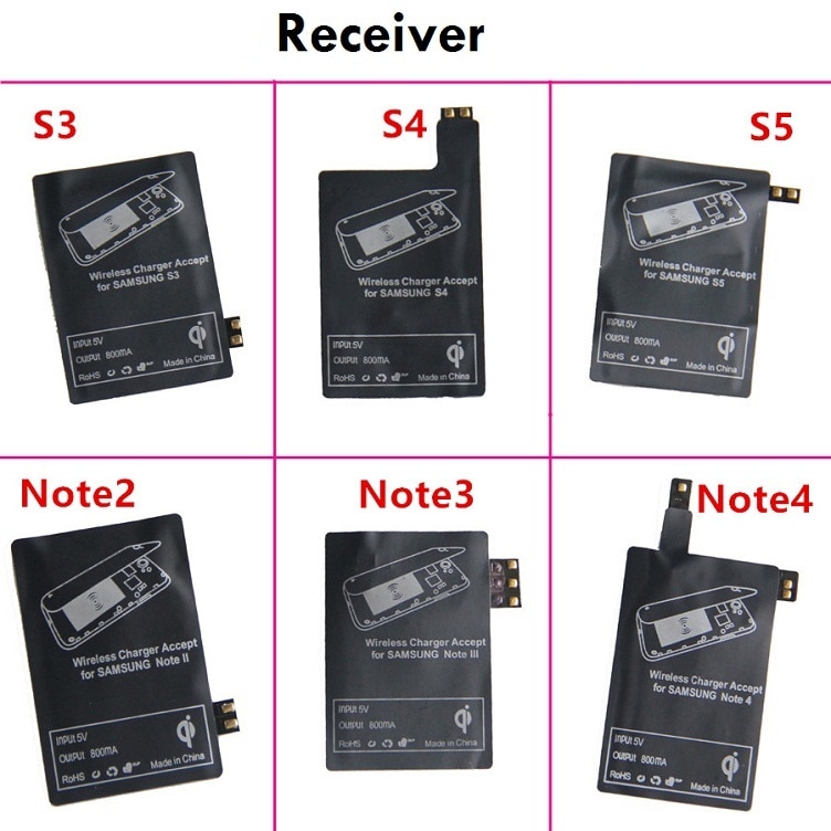 Qi draadloze oplaadontvanger voor samsung galaxy  s5 s4 s3 note 4 3 2 draadloze adapter