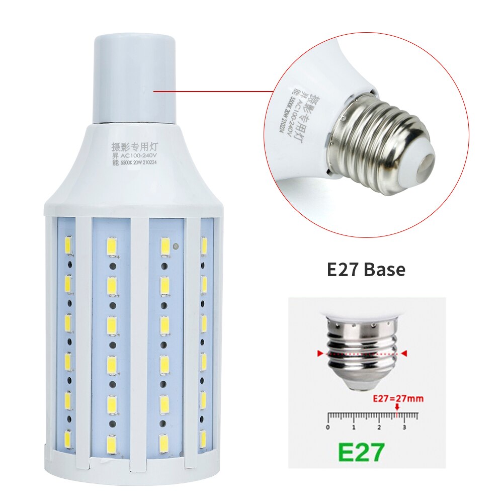Photo Studio Photography Corn Lighting Bulbs 5600K LED Yellow White Daylight E27 Base Socket For Softboxes Photo Video Studio