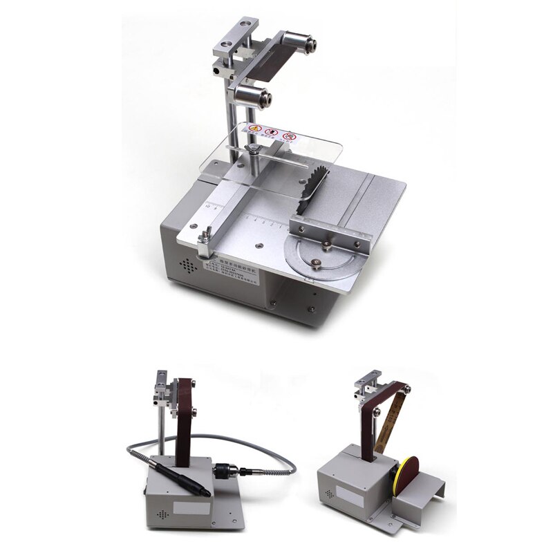 Mini Table Saw Belt Sander Grinder Handmade Woodworking Polishing Grinding Sanding Machine Cutting Saw