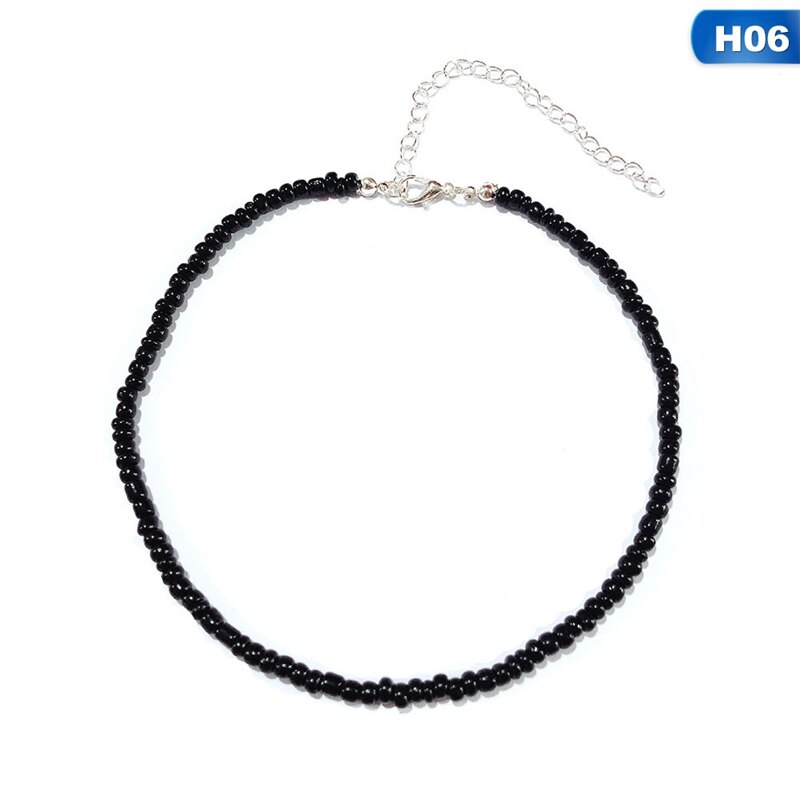 1Pcs Böhmen Kleine Perlen Halsketten Für Frauen Boho Kurze Halsband Charme Boho Halskette Cool Hals Schmuck: H06