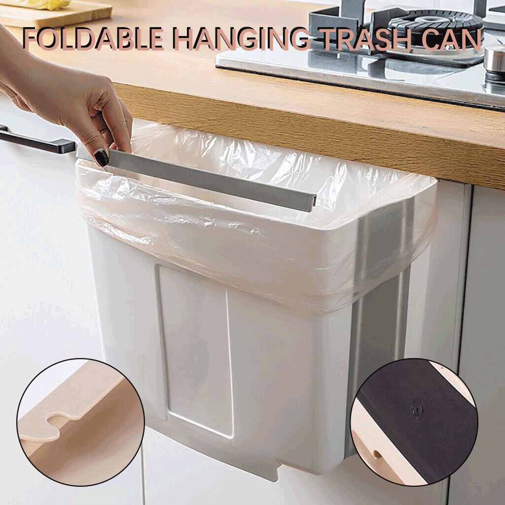 Kitchen Cabinet Door Hanging Trash Garbage Bin Can Rubbish Container Household Cleaning Tools Waste Bins