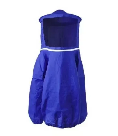 Protective Beekeeping Jacket Veil Smock Equipment Beekeeping Hat Sleeve Beekeeper Suit Apiculture Bee Dress: Blue