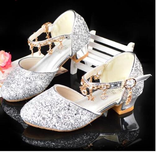 Meisjes sandalen zomer vlinderdas pailletten schoenen hoge hak prinses model performance strass sandalen