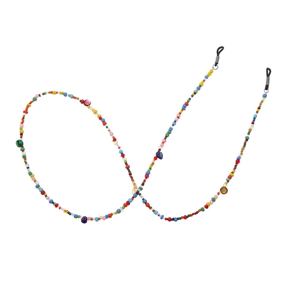 Leesbrilketting voor dames, schelpen kralen zonnebrilkoorden, kralen brillenkoord, bevestigingsriemen, zwarte brillenhouder: B