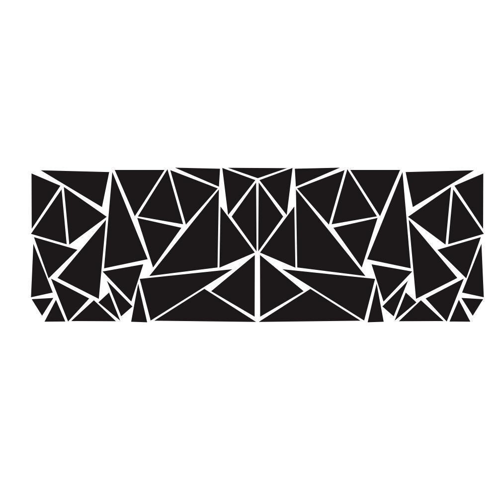 200x60cm Auto Aufkleber matt Schwarze Dreiecke Auto Seite Aufkleber Tarnung Auto-Styling Vinyl Aufkleber Dekor für Auto Dekoration: Schwarz
