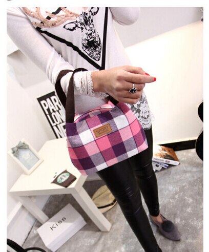 Koreaanse versie van de kleine frisse draagbare canvas handtas lunchtas handtas dames wilde stof mummie tas