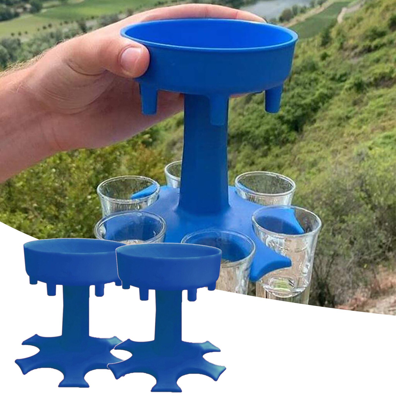 2 sztuk kreatywny 6 kieliszek dozownik i uchwyt-dozownik robić napełniania płynów, strzał dozowania impreza gra w picie alkoholu Dom bar czas: B