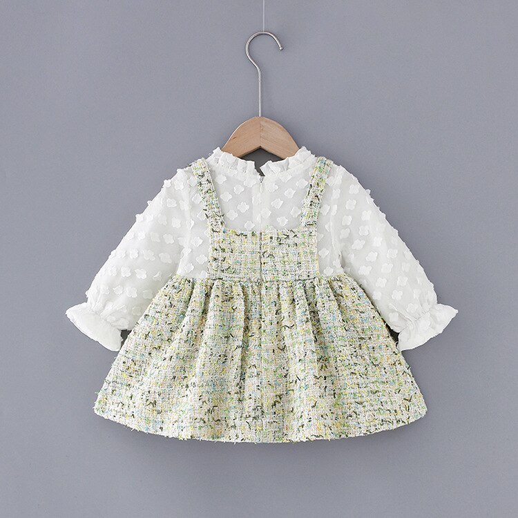 Bursdag baby jenter kjoler barn klær blomster applikasjoner rutete festkjole jenter bryllup dåp prinsessekjoler 0-4y