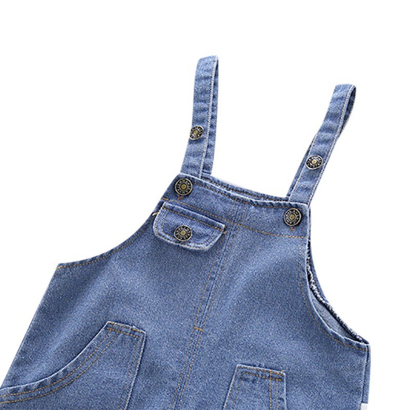 Autumn Baby Boy Suspender Pants Children Cotton Solid Pattern Denim Pants Overalls Pants