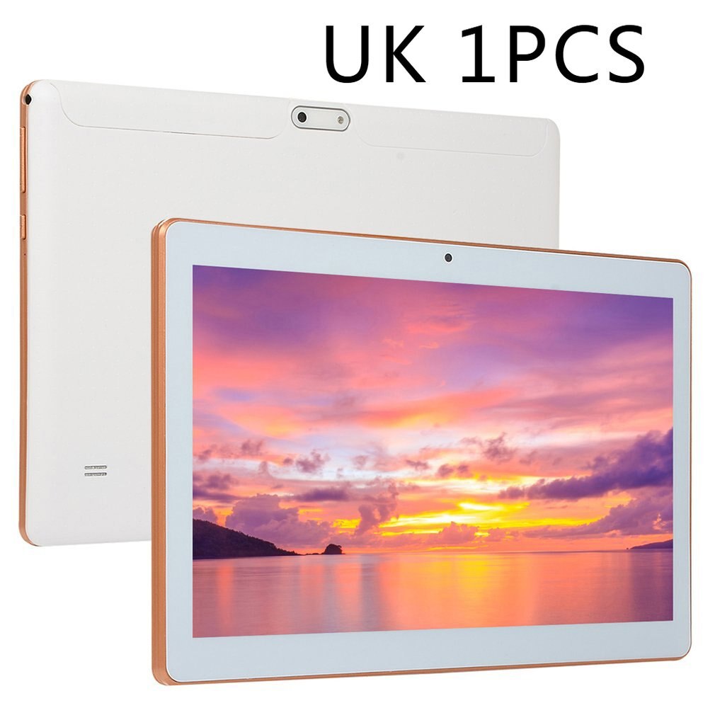 10.1 Inch Tablet 3G Computer Ips Hd Scherm Draadloze Wifi Geheugen 1 + 16Gb Gps Android Systeem Gps android Tablet: UK WHITE