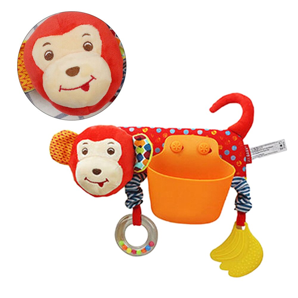 Born Baby Crib Educational Wrap Around Rattle Teether Storage Pocket for Baby(Monkey Pattern)