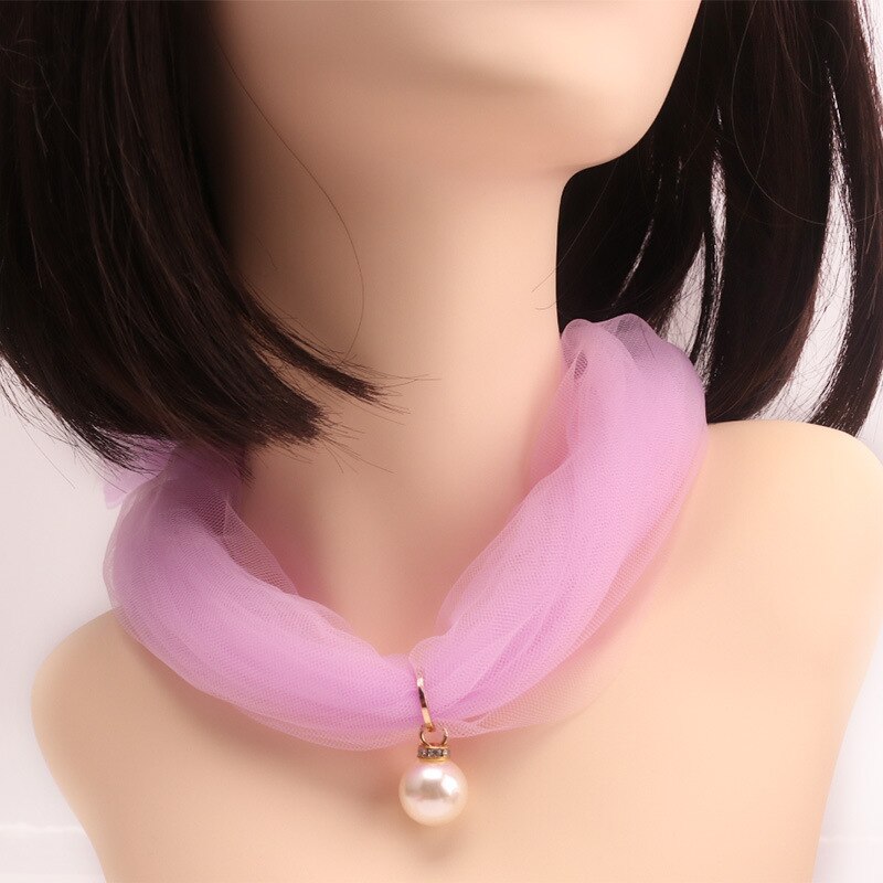 Kasure femmes mince Organza collier écharpe étroite longue cou foulards soie couleur bonbon Transparent en mousseline de soie bandeau ondulé cravate: 11