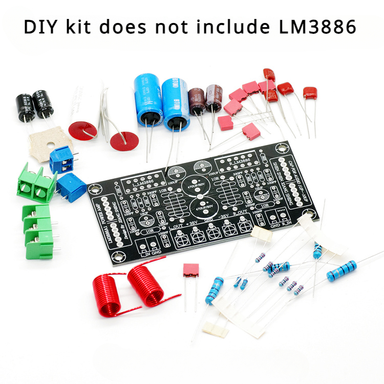 Carte amplificateur LM3886, kit de bricolage, carte d'amplificateur de puissance audio, carte d'alimentation stéréo double canal, kit PCBA: Orange