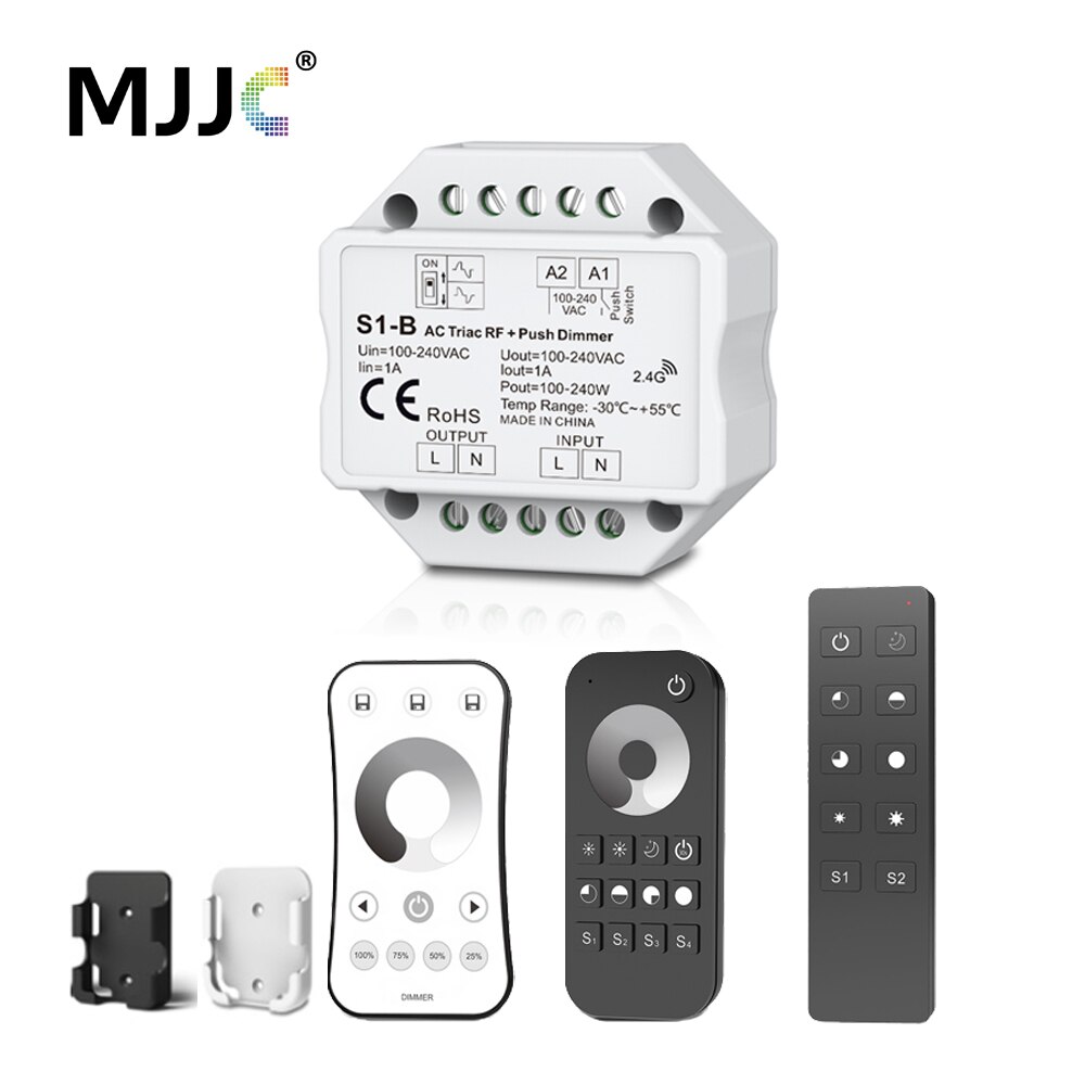 Triac LED Dimmer 220 v 230 v 110 v AC Draadloze RF Dimbare Push Schakelaar met 2.4g Afstandsbediening voor Enkele Kleur LED Lamp Lampen