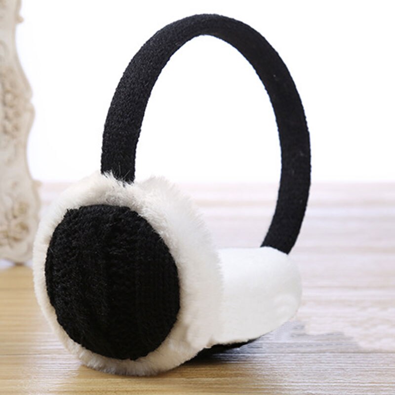 Crochet Knitted ladies earmuffs autumn winter warm comfortable solid unisex skiing Fur headphones casque antibruit cute