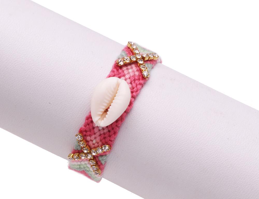 Licht Rosa Weiß Blau Bunten Tasse Kristall Woven Freundschaft Armband Frauen Männer gefertigt Handgenäht Stickerei Floss Schmuck Ihre