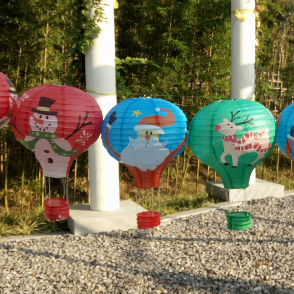 1pc jultomtar älg luftballong 12 tums papperslykta lampskärm takljus jul jul inredning fest dekoration