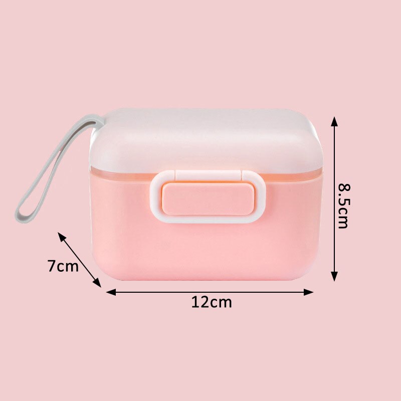 Baby Portable Milk Powder Container Child Snack Food Storage Box PP Double Sealed Baby Fruit Candy Milk Storage Cases 400/800ml: with handle pink S