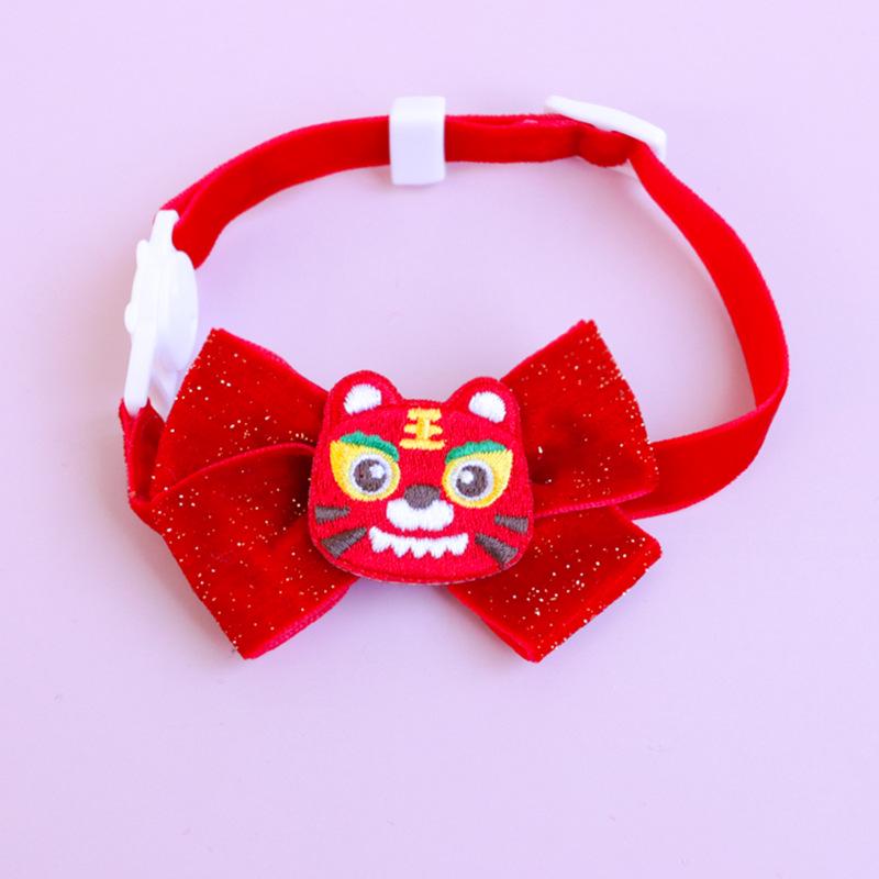 Pet Cat Dog Chinese Style Clothes Spring Festival Cape Neck Red Envelope Christmas Day Year Collar Bow Tie Costume Products: bow tie A