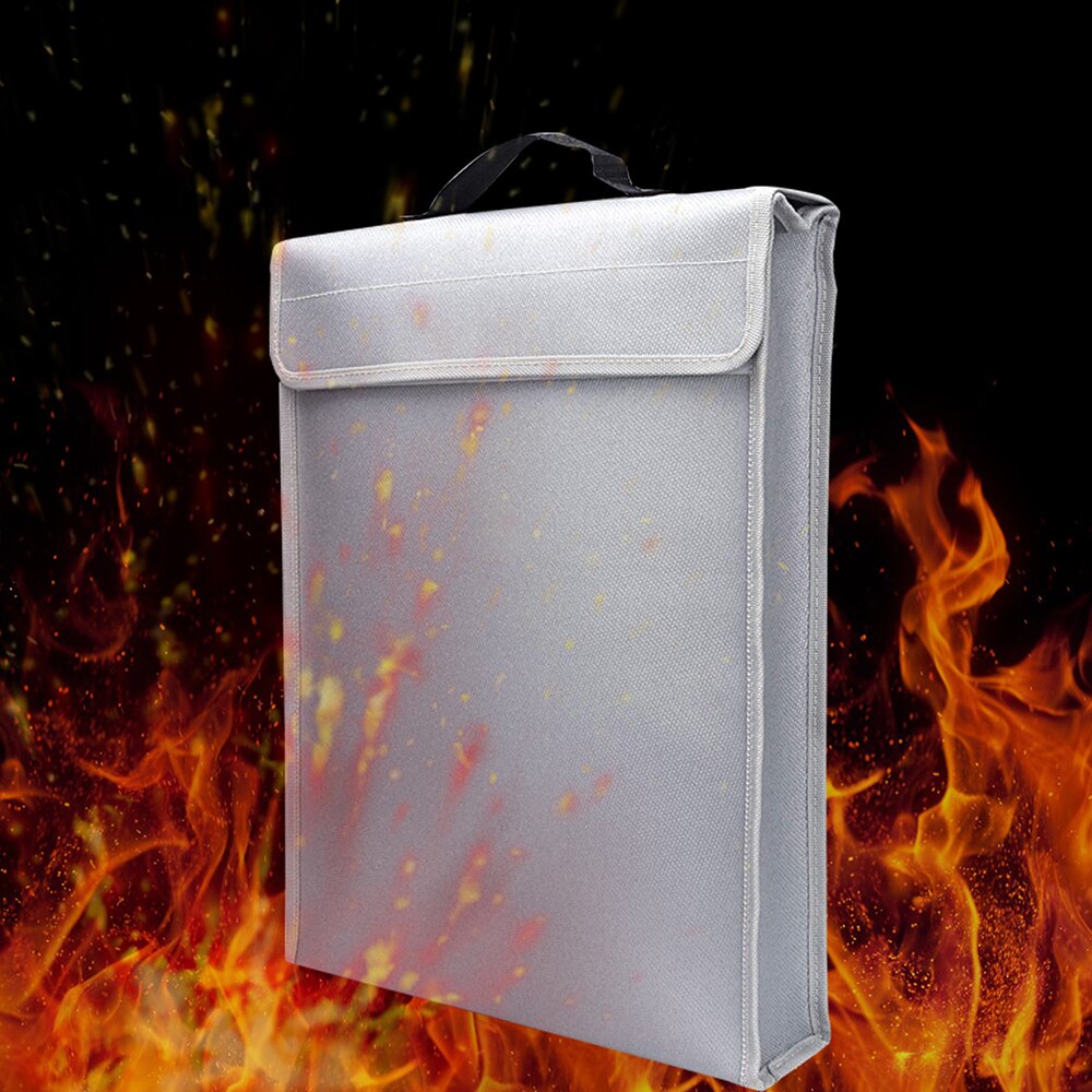 Portable Fireproof Document Bag Holder Pouch Home Office Safe Bag Fire & Water Resistant File Folder Safe Storage for Valuables