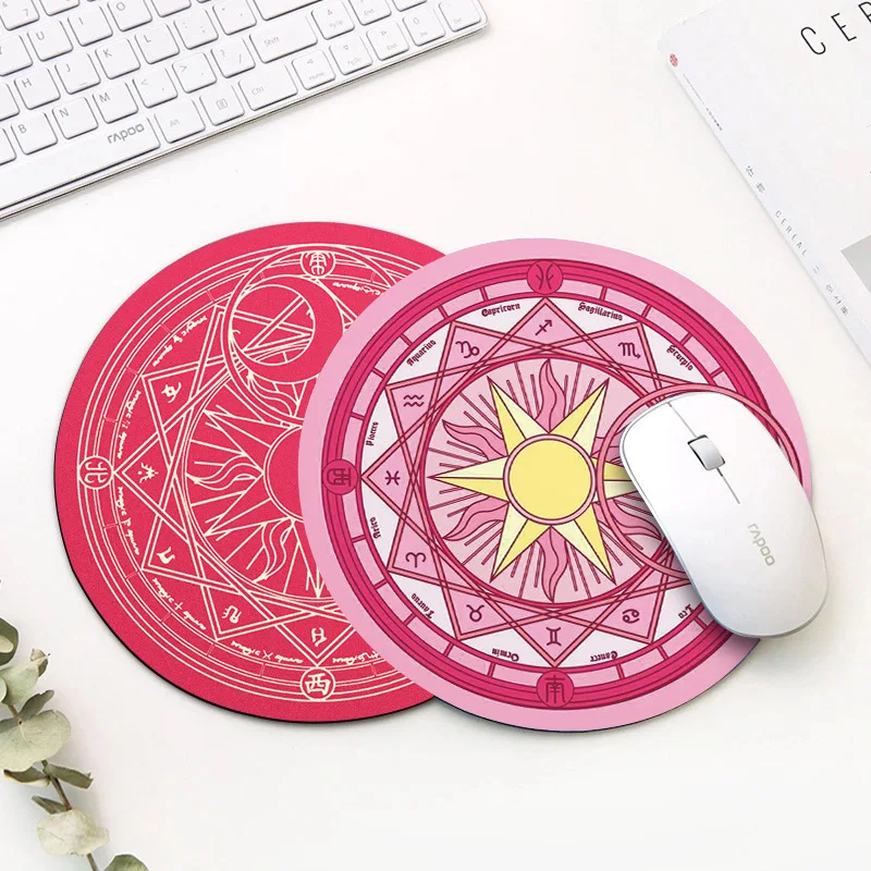 Kawaii Ronde Muismat Bureau Pad Laptop Muis Mat voor Office Home PC Computer Toetsenbord Leuke Muismat Antislip rubberen Bureaumat