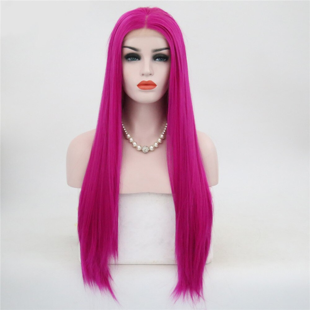 VREUGDE & BEAUTY 15 Stijlen Synthetisch Natuurlijk Smooth Lange Rechte Lace Front Pruik Hoge Temperatuur Fiber Voor Vrouwen Pruiken 28 inches