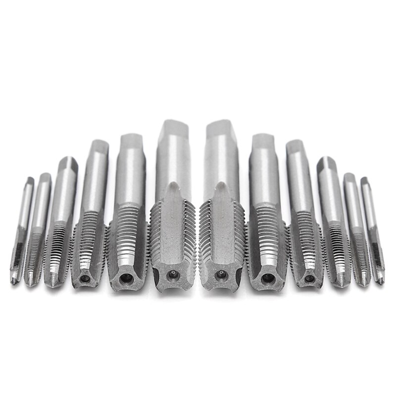 12 Pcs Hand Screw Thread Taps Wire Tapping Screwdriver Bit M3/M4/M6/M8/M10/M12 Tap Set fit Handle DIY Tool Accessories
