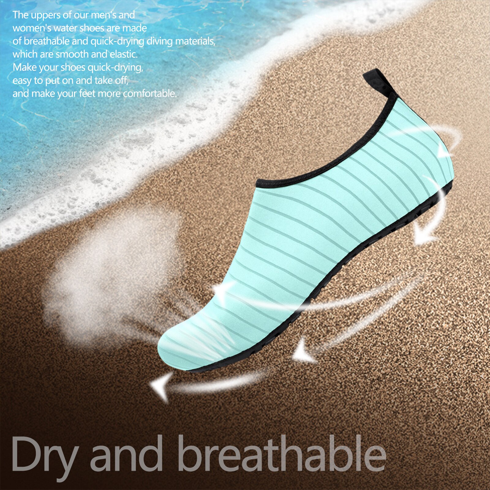 Water Sports Shoes Barefoot Quick-Dry Aqua Socks Slip-on for Women Men Sports Beach Swimming Surfing Yoga Exercise