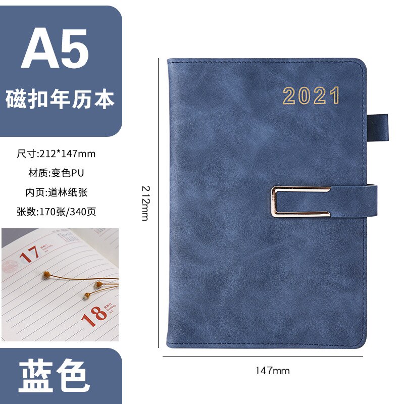 Agenda Planner Organizer A5 Diary Notebook And Journals Kawaii Daily Weekly Monthly Plan Time Schedule Office Notepad: blue