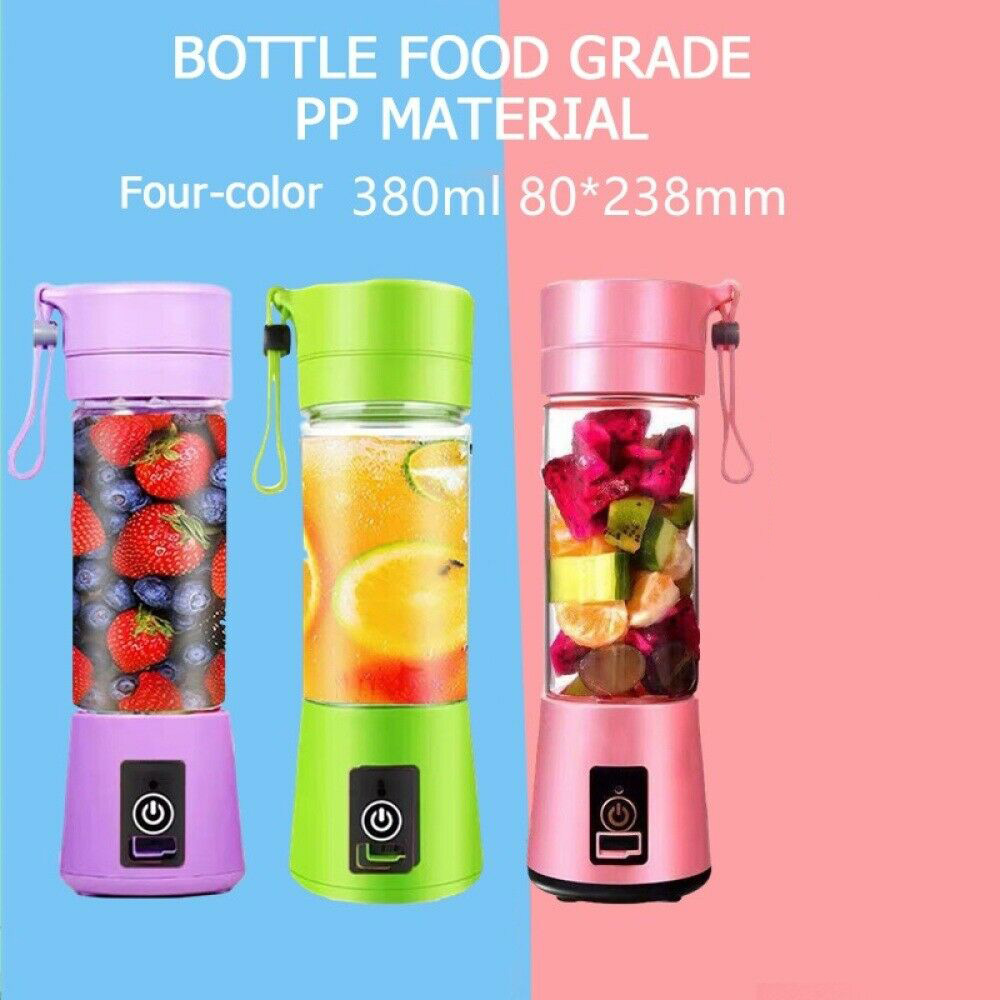 380ml bærbar usb elektrisk frugtjuicer smoothie maker shaker flaske bærbar frugt juicer ikke-giftig hjem køkken frugt