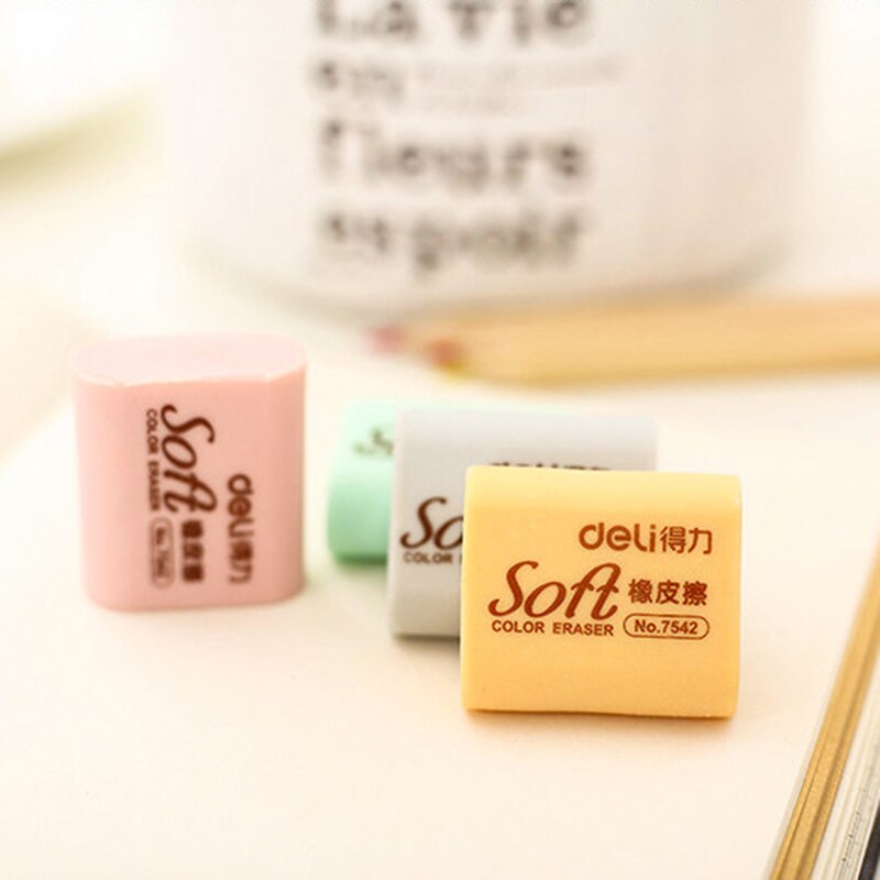 Borrador de lápices de colores para estudiantes, goma suave Kawaii, de premios, papelería escolar, 1 unidad