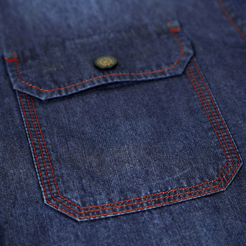 Large Size Denim Men Shirt M~3XL Cotton Brand Clothing Jeans Camisa Social Masculina Long Sleeve Blue Chemise Homme