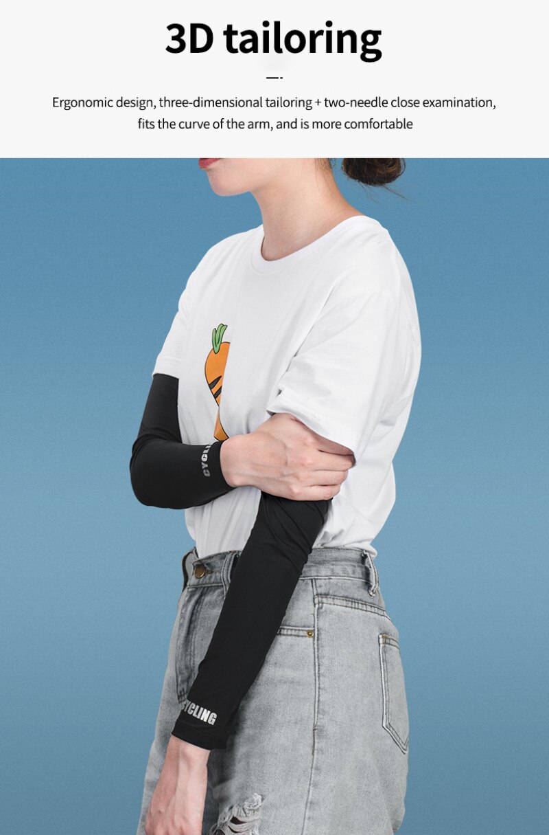 Outdoor Running Cycling Sleeves Arm Warmer Arm Cover Cuff Sunscreen Ice Silk Arm Sleeves MTB Bicycle Sleeves Sport Safety Gear