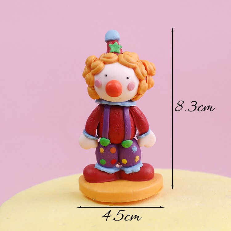 Leeuw Circus Clown Olifant Bal Cake Topper Voor Verjaardag Decoratie Bruiloft Benodigdheden Baby Shower Bakken Dessert Kid Liefde: Clown