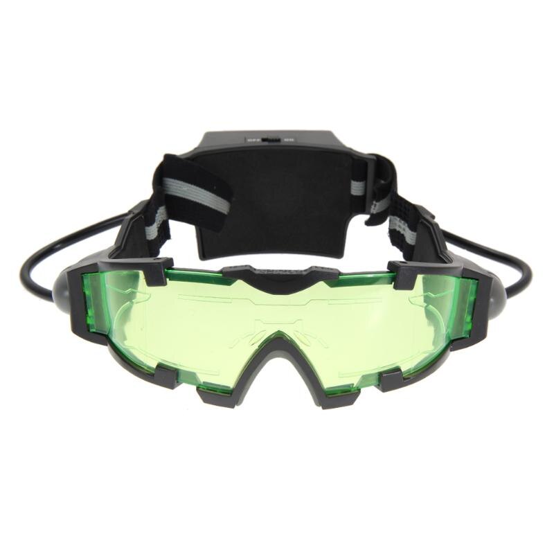 Adjustable Elastic Band Night Vision Goggles Glass Children Protection Glasses Cool Green Len Eye Shield With LED Hunt Accessory