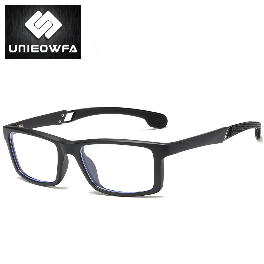 Computer Gaming Glasses Men TR90 Sport Anti Blue Light Blocking Eyeglasses Radiation Protection Eyewear Anti Blue Ray Clear Lens: C2 Matte Black