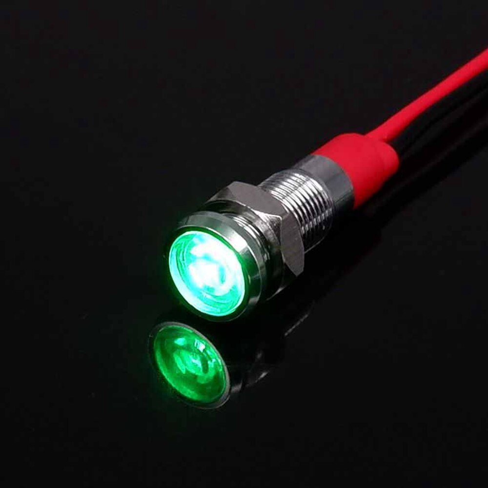 6mm Metal Power Indicator LED Signal Light Mini Indicator Light 3v 6v 12v 24v 110v 220v Red Orange Green Blue White: Pink