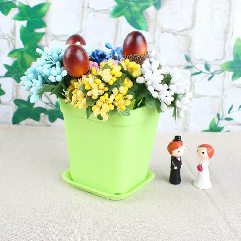 10 sztuk kolorowe plastikowe doniczki kwadratowy kwiat płyta donice na rośliny kreatywny dom leniwy kwiat dostarcza LYQ