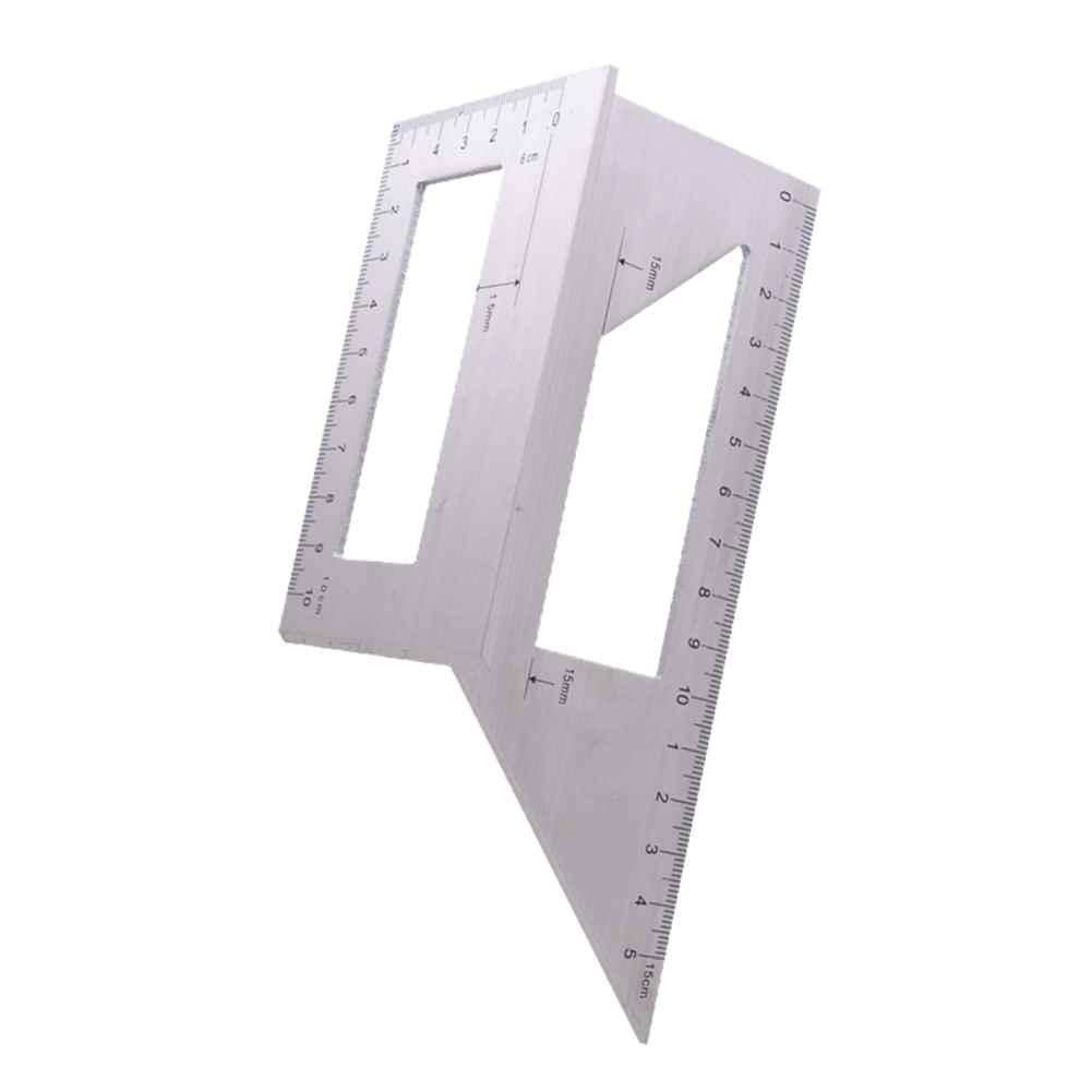 Regla en T cuadrada multifuncional de aleación de aluminio, regla de ángulo de 45/90 grados, herramienta de carpintería, medidor de medición