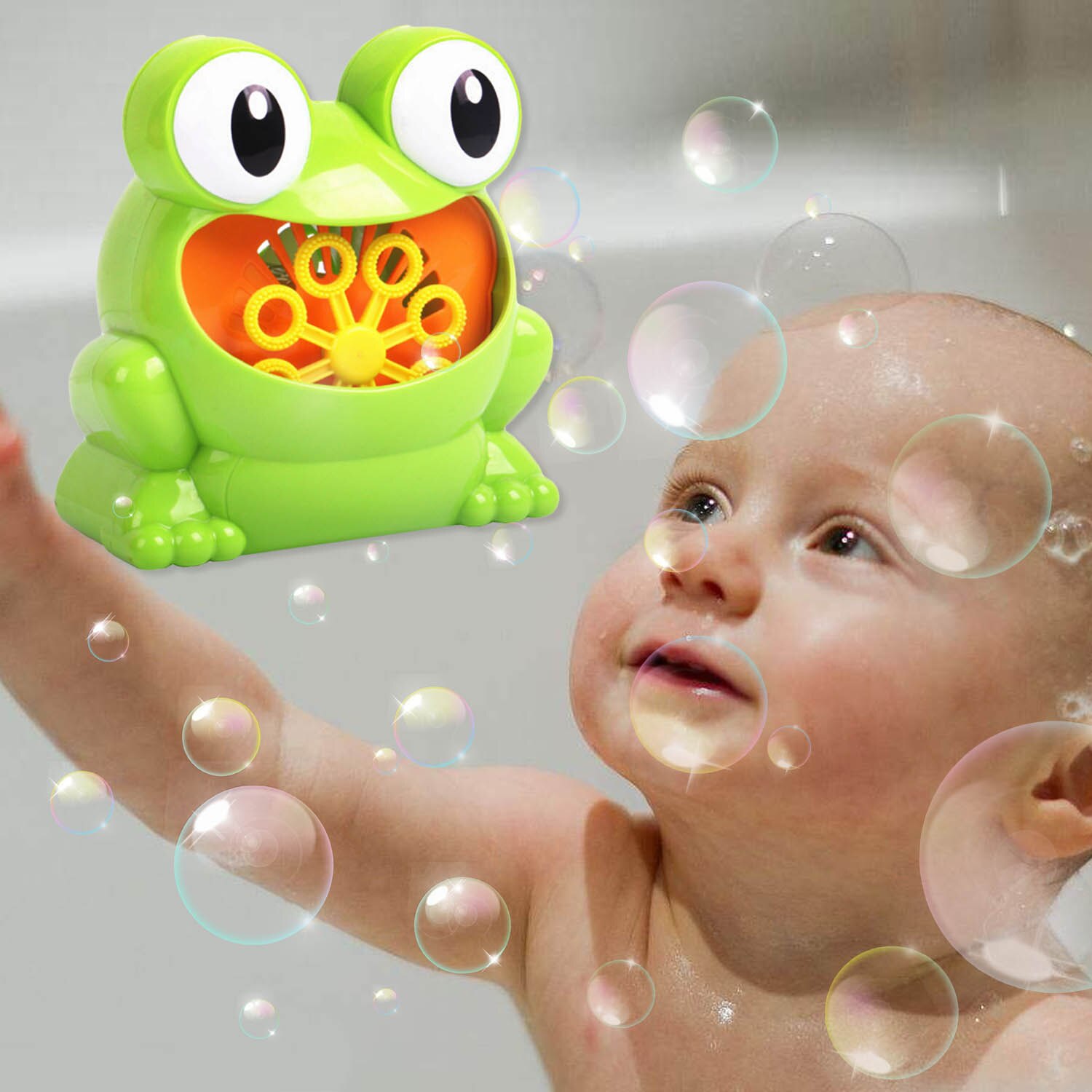 Børn sød sjov automatisk frøboble maskine elektrisk boble maker sæbe blæser boble blæser legetøj batteridrevet ourtoor legetøj