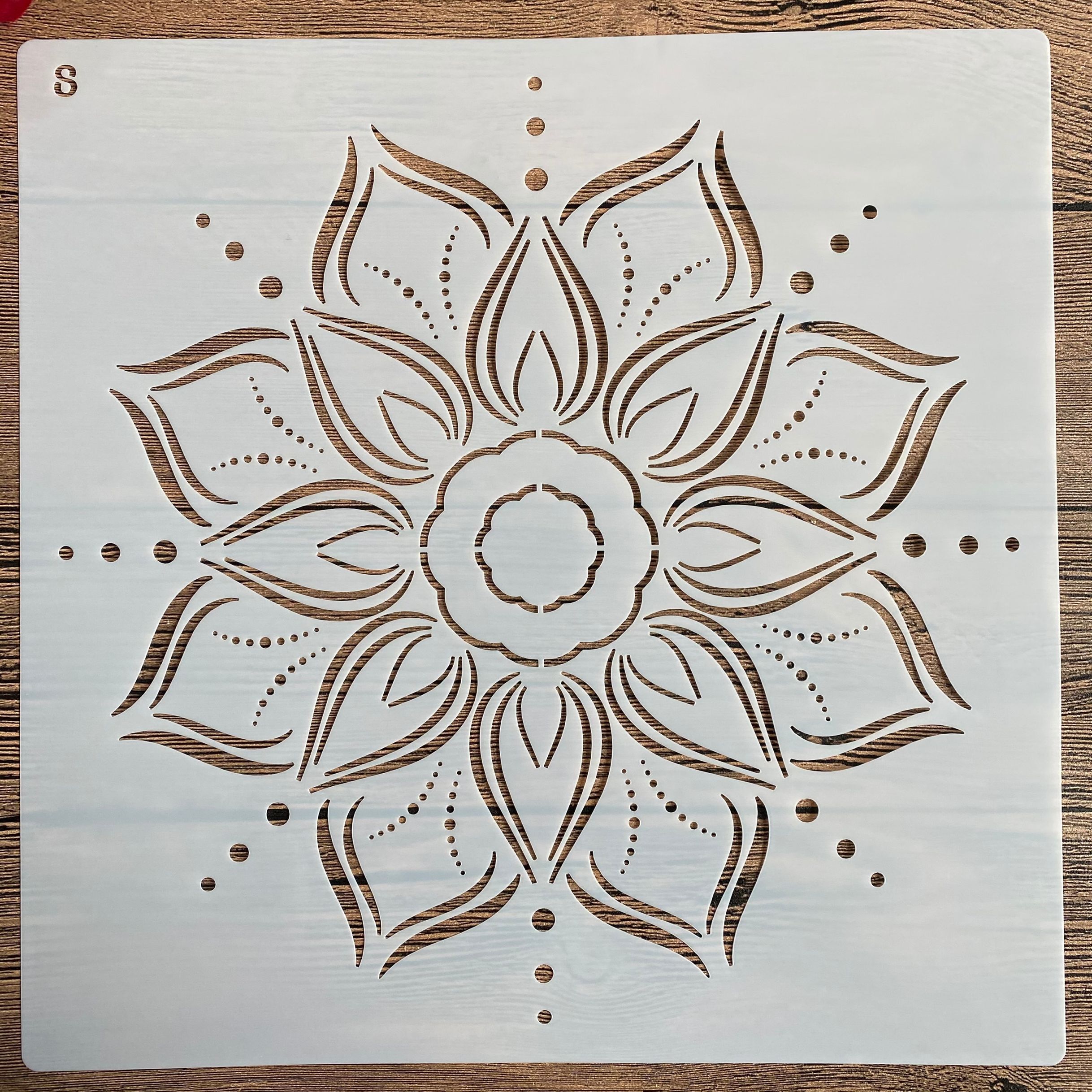 Molde de mandala para manualidades diy, tamaño de 30x30cm, para pintar plantillas, estampadas álbum de fotos, tarjeta de papel en relieve en madera, tela, pared 2022